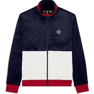 ⭐️SERGIO TACCHINI DEBOSSED ⭐️NWT Navy and White Tracksuit with Red Accents